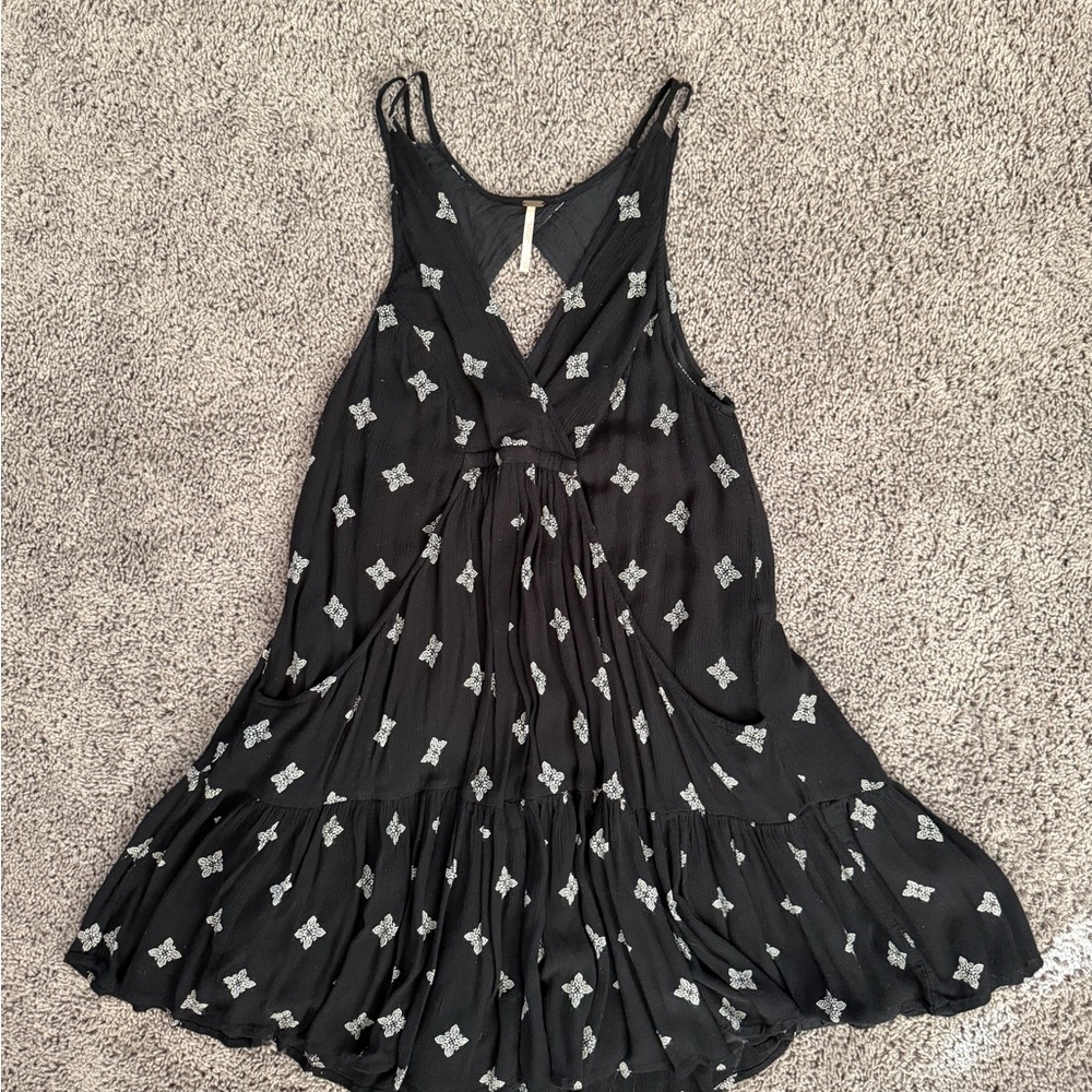 Free People Black and White Patterned Dress